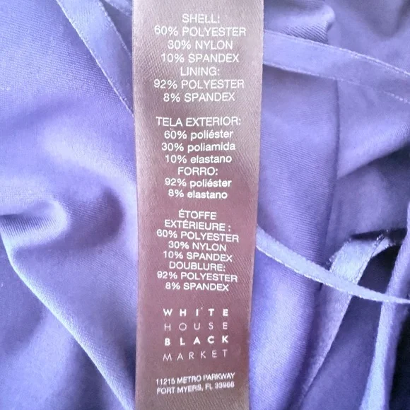 White House Black Market Blue Velour Geometric Sheath Dress – Size Large - Picture 7 of 7